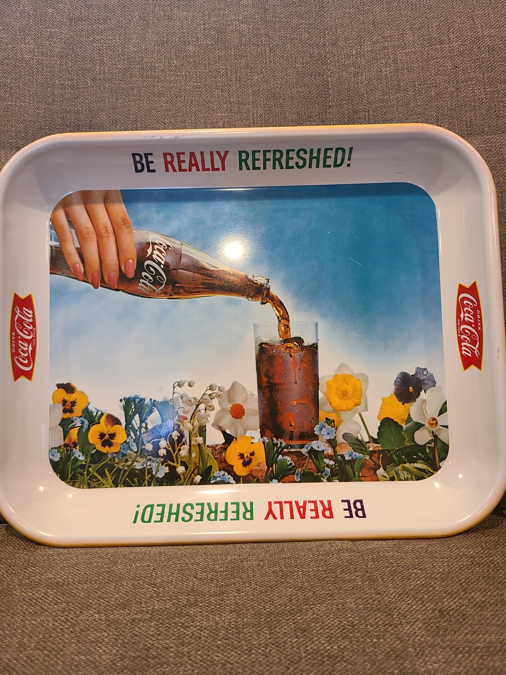 Vintage 1961 Coca-Cola "Be Really Refreshed" Metal Serving Tray